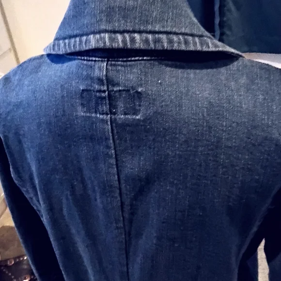Michael Kors Blue Denim Double Collar/ Breasted Button Down Jacket NWOT - Picture 8 of 11